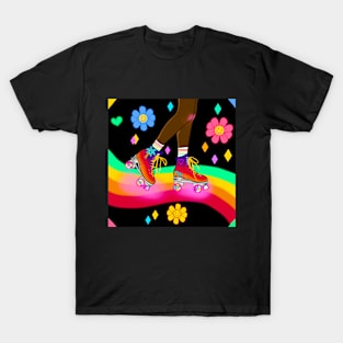 Rainbow Rollerskating T-Shirt